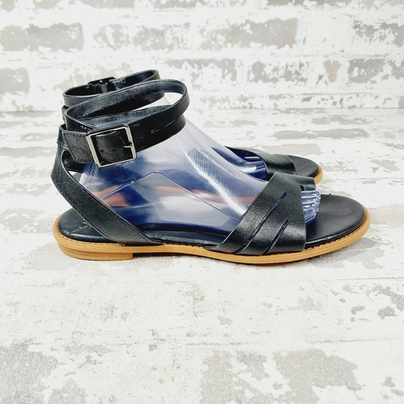 New Sarto By Franco Sarto Greene Black Leather Gladiator Sandals M152 - Picture 5 of 11